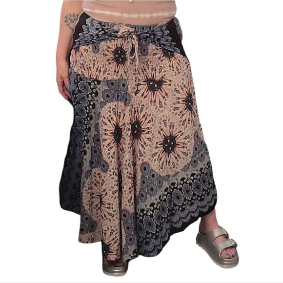 Joob Joob Blue Floral Boho Chic Multi Way Asymmetrical Maxi Skirt Size L / XL - Picture 5 of 15